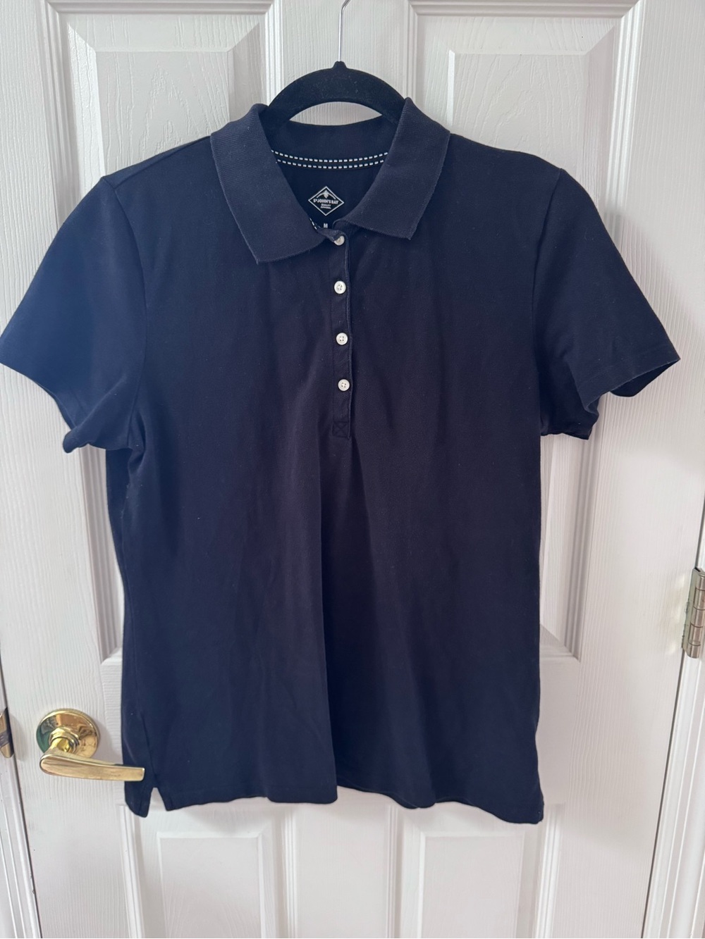 St. John's Bay Black Short-Sleeve Button-Down Polo